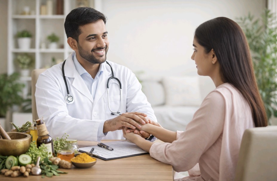 Ayurvedic Expert Consulting Patient